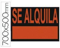 Cartel plastico archivo 2000 \"se alquila\" rojo fluorescente 700x500 mm