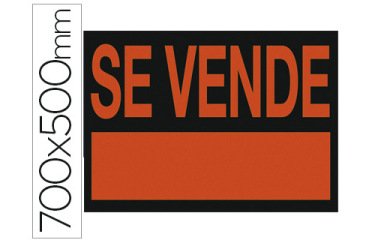 Cartel plastico archivo 2000 \"se vende\" rojo fluorescente 700x500 mm