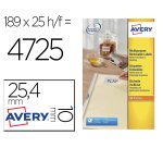 Etiqueta adhesiva avery removible tamaño 25,4x10 mm caja de 4725 unidades