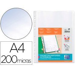 Funda multitaladro oxford con fuelle din a4 200 mc cristal