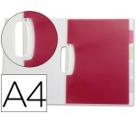 Carpeta liderpapel dossier pinza lateral de plástico polipropileno din a4 transparente con separadores
