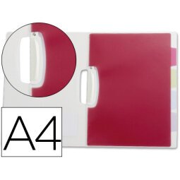 Carpeta liderpapel dossier pinza lateral polipropileno din a4 transparente con separadores