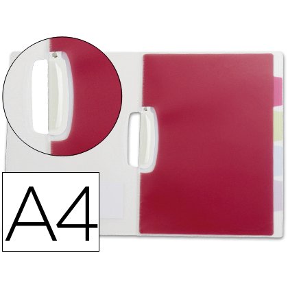 Carpeta liderpapel dossier pinza lateral de plástico polipropileno din a4 transparente con separadores
