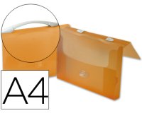 Carpeta beautone portadocumentos broche polipropileno din a4 naranja transparente