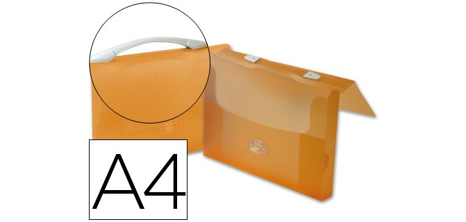 Carpeta beautone portadocumentos broche polipropileno din a4 naranja transparente