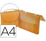Carpeta beautone portadocumentos broche polipropileno din a4 naranja transparente