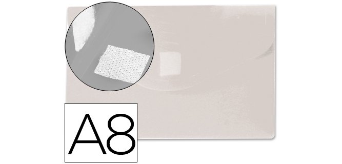 Carpeta liderpapel dossier broche polipropileno din a8 incolora con cierre de velcro