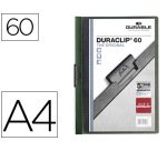 Carpeta Durable Duraclip® 60 dossier pinza lateral metálica verde oscuro capacidad 60 hojas