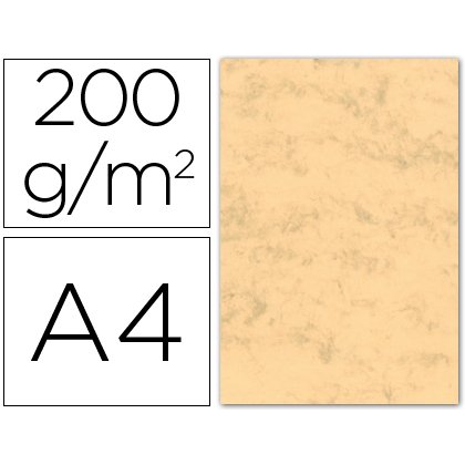 Cartulina marmoleada din a4 200 gr ocre paquete de 100 hojas
