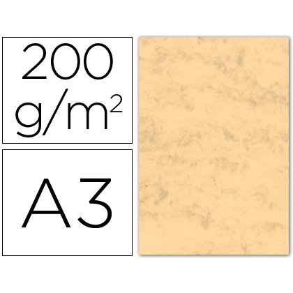 Cartulina marmoleada din a3 200 gr ocre paquete de 100 hojas