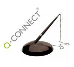 Boligrafo extensible q-connect con cadena metalica y soporte adhesivo