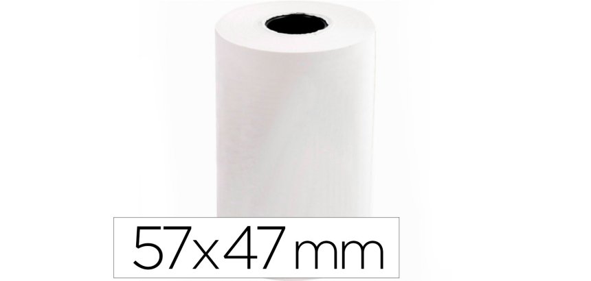 Rollo sumadora termico q-connect 57 mm ancho x 47mm diametro para maquinas tarjetade creditos sin bisfenol a