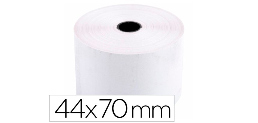 Rollo sumadora termico q-connect 44 mm ancho x 70 mm diametro sin bisfenol a