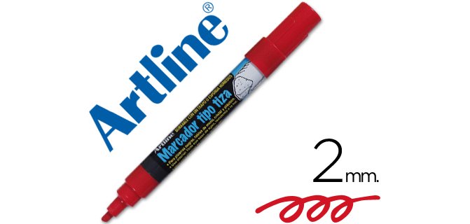 Rotulador artline pizarra verde negra epw-4-ro color rojo bolsa de 4 unidades