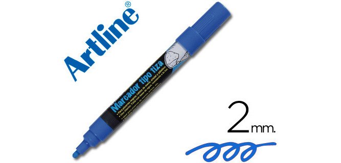 Rotulador artline pizarra verde negra epw-4-az color azul bolsa de 4 unidades
