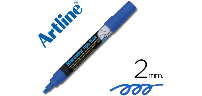 Rotulador artline pizarra verde negra epw-4-az color azul bolsa de 4 unidades