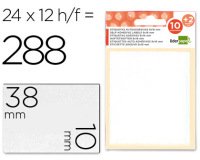 Etiquetas liderpapel sobre de 10 h. + 2 h. obsequio 10x38 mm -21 unidades por hoja