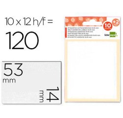 Etiquetas liderpapel sobre de 10 h. + 2 h. obsequio 14x53 mm -10 unidades por hoja