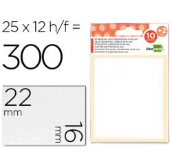 Etiquetas liderpapel sobre de 10 h. + 2 h. obsequio 16x22 mm -25 unidades por hoja