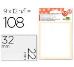Etiquetas liderpapel sobre de 10 h. + 2 h. obsequio 22x32 mm -9 unidades por hoja