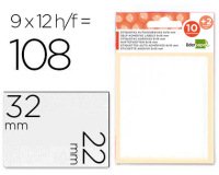 Etiquetas liderpapel sobre de 10 h. + 2 h. obsequio 22x32 mm -9 unidades por hoja
