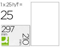 Etiqueta adhesiva q-connect kf00228 -tamaño din a4 -para ink-jet -transparente -caja con 25 hojas din-a4