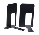 Apoyalibros metalico q-connect kf00837 negro juego de 2 165x127x165mm