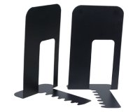 Apoyalibros metalico q-connect kf00837 negro juego de 2 165x127x165mm