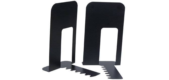 Apoyalibros metalico q-connect kf00837 negro juego de 2 165x127x165mm