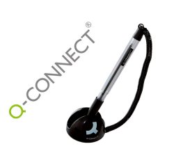 Boligrafo extensible q-connect con cadena plastico y soporte adhesivo