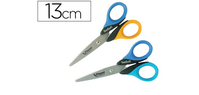 Tijera escolar maped sensoft 13 cm 45% plastico reciclado