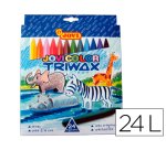 Lapices cera jovicolor triangular triwax 24 unidades colores surtidos
