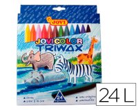 Lapices cera jovicolor triangular triwax 24 unidades colores surtidos