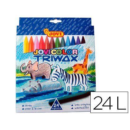 Lapices cera jovicolor triangular triwax 24 unidades colores surtidos