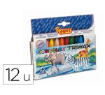 Lapices cera jovicolor triangular triwax 12 unidades colores surtidos
