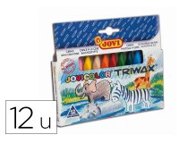 Lapices cera jovicolor triangular triwax 12 unidades colores surtidos