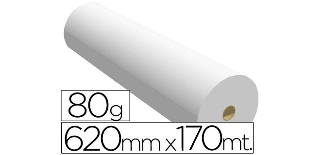Papel reprografía ppc para planos 620 mm x 170 m 80 g
