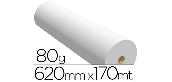 Papel reprografía ppc para planos 620 mm x 170 m 80 g