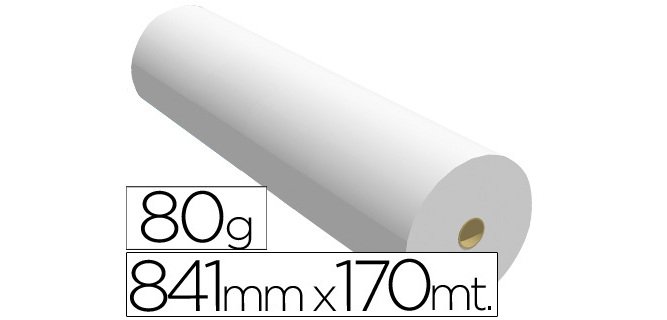 Papel reprografía ppc para planos 841 mm x 170 m 80 g