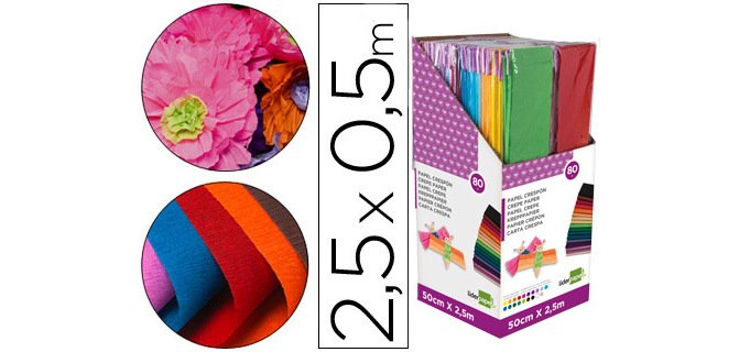 Papel crespón Liderpapel  80 unidades colores 