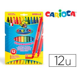 Rotulador carioca birello bipunta caja de 12 colores surtidos