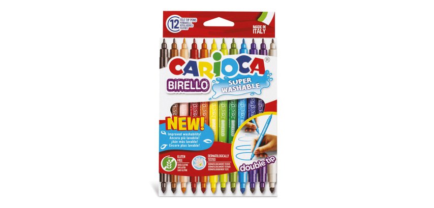 Rotulador carioca birello doble punta caja de 12 unidades colores surtidos