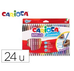 Rotulador carioca birello doble punta caja de 24 unidades colores surtidos