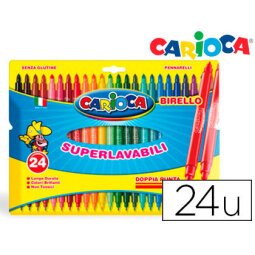 Rotulador carioca birello bipunta caja de 24 colores surtidos