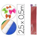 Papel crespón Liderpapel metalizado rojo