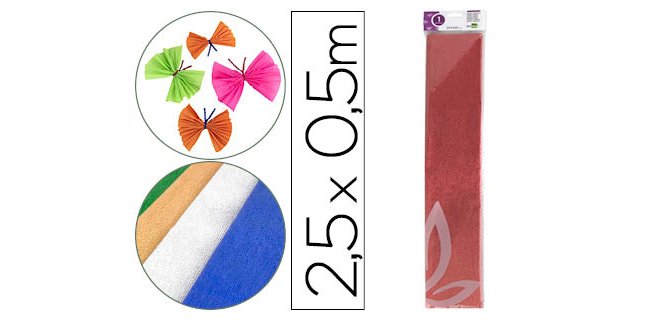 Papel crespón Liderpapel metalizado rojo