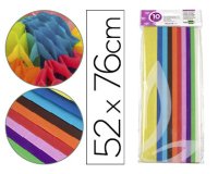 Papel seda liderpapel 52x76cm 18g/m2 bolsa de 10 hojas colores surtidos