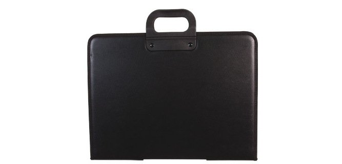 Cartera portadocumentos q-connect negra con asa con cremallera din a3 420x297 mm