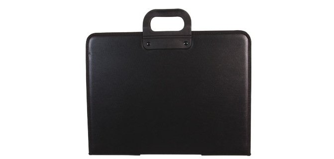 Cartera portadocumentos q-connect negra con asa con cremallera din a3 420x297 mm