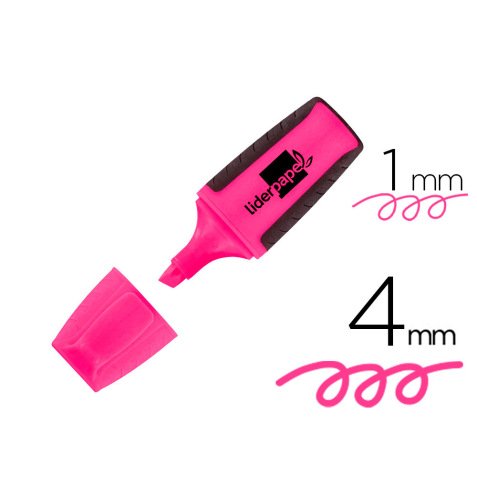 Rotulador liderpapel mini fluorescente rosa